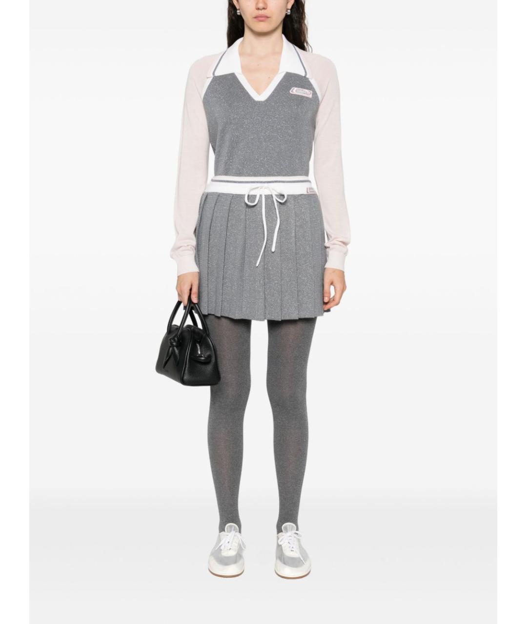CASABLANCA Серая шерстяная юбка мини, фото 2