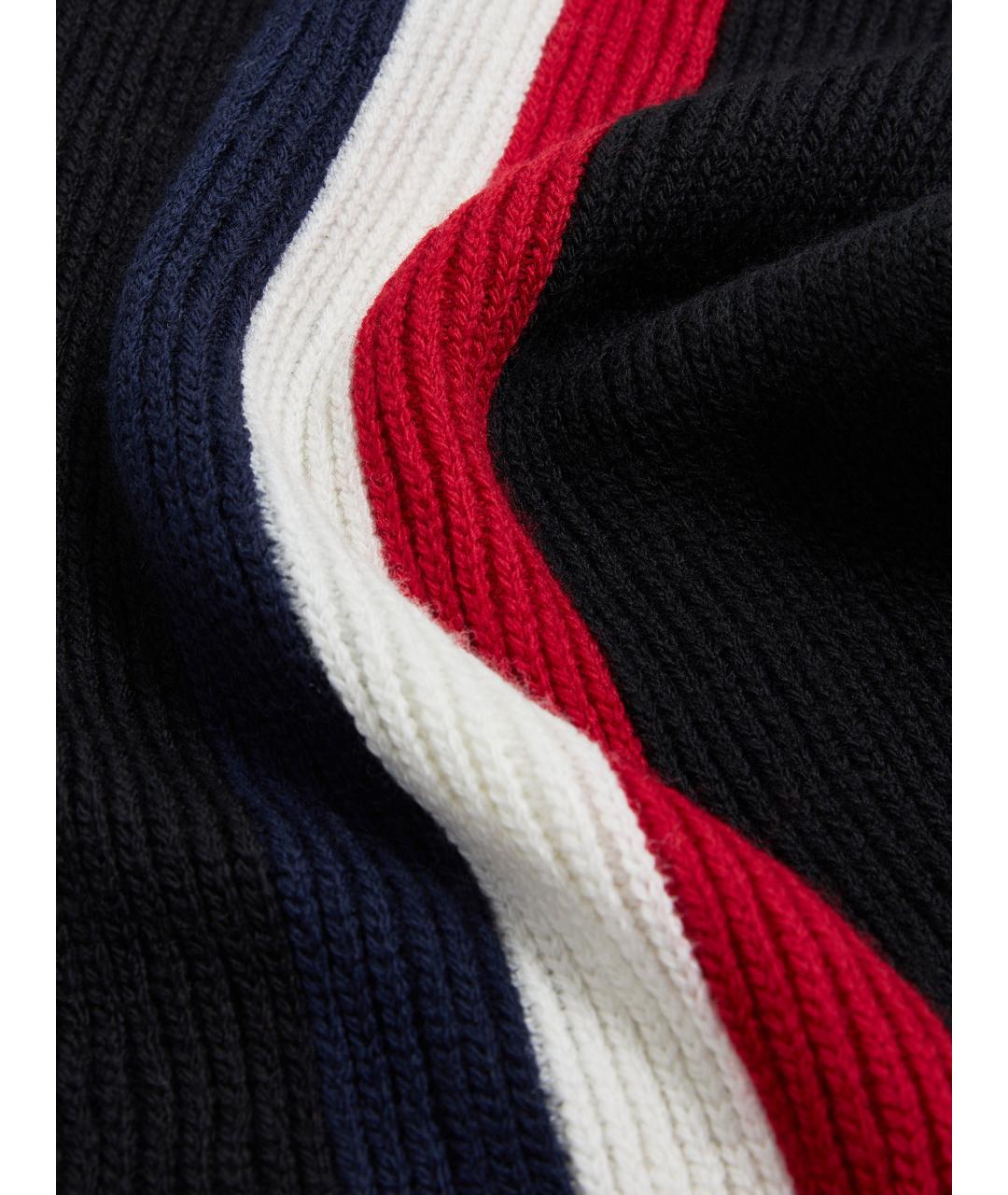 MONCLER Черный шерстяной шарф, фото 4