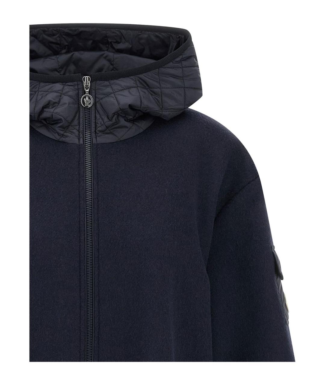 MONCLER Темно-синяя полиамидовая куртка, фото 3