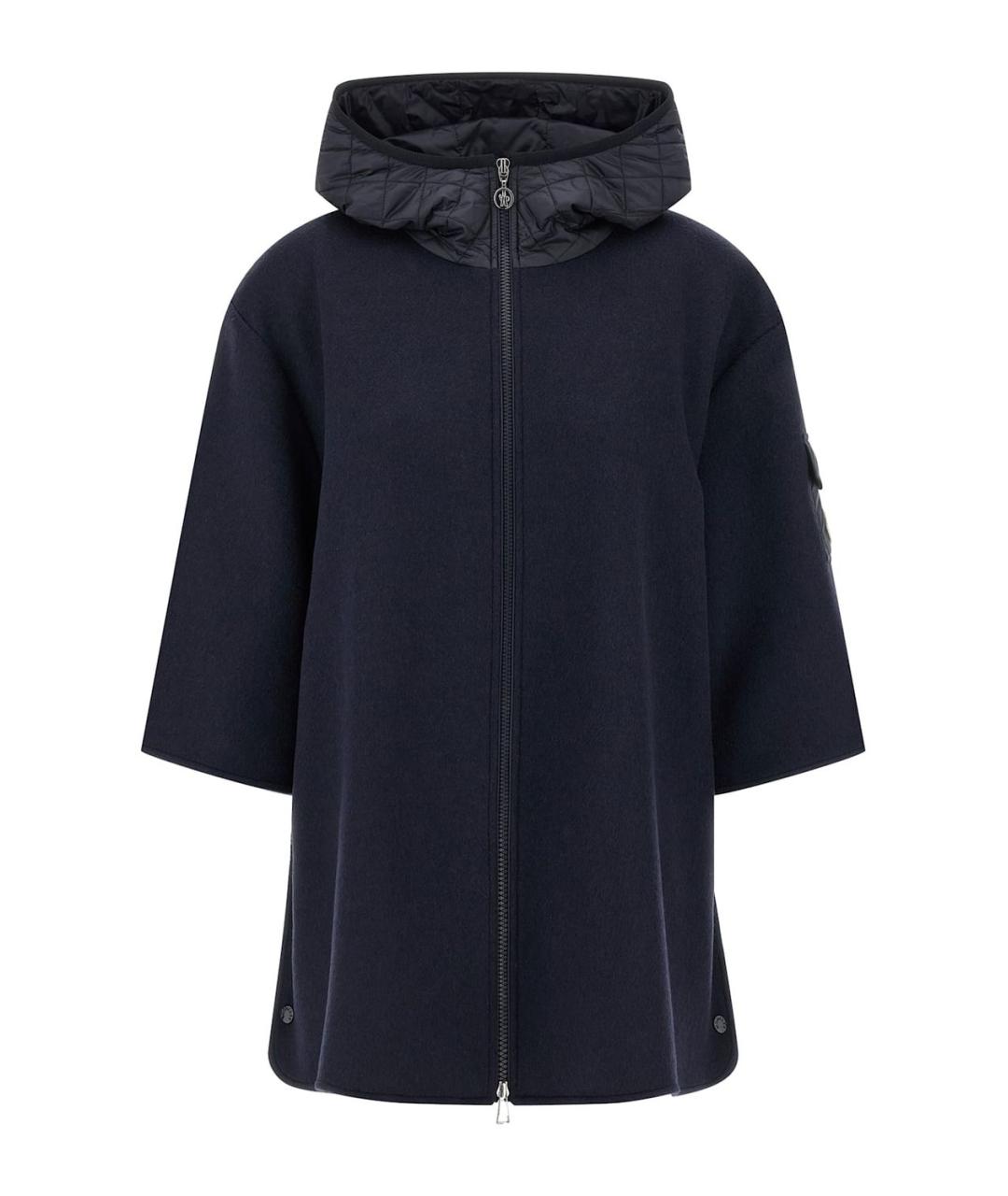 MONCLER Темно-синяя полиамидовая куртка, фото 1