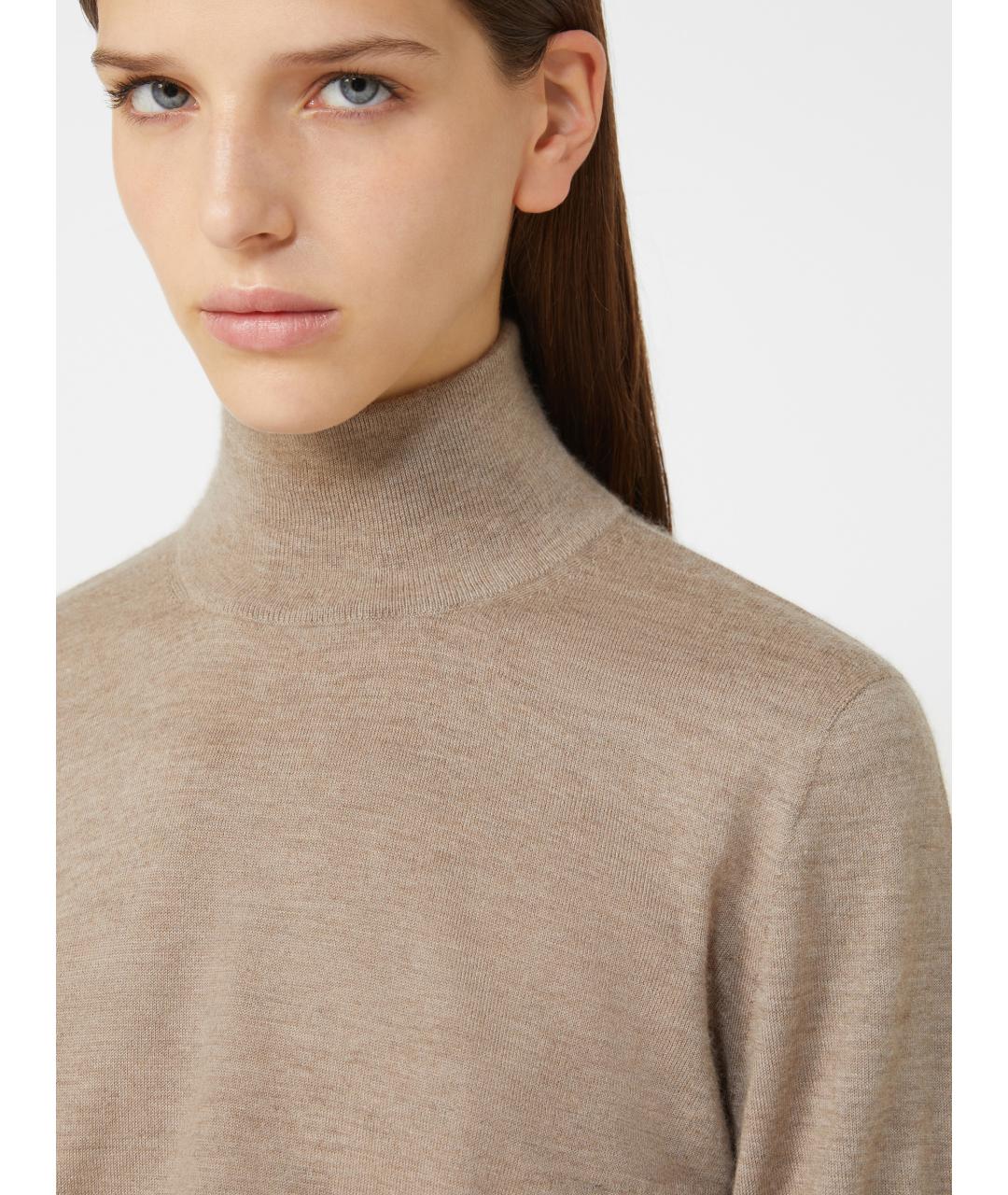 MAX MARA Бежевая шерстяная водолазка, фото 5