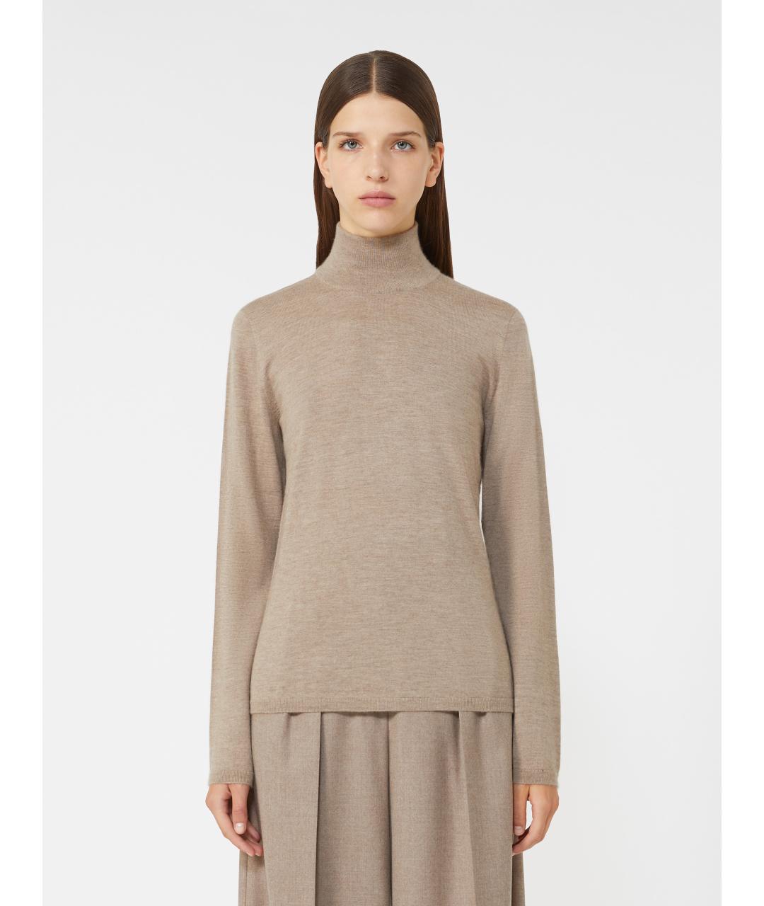 MAX MARA Бежевая шерстяная водолазка, фото 3