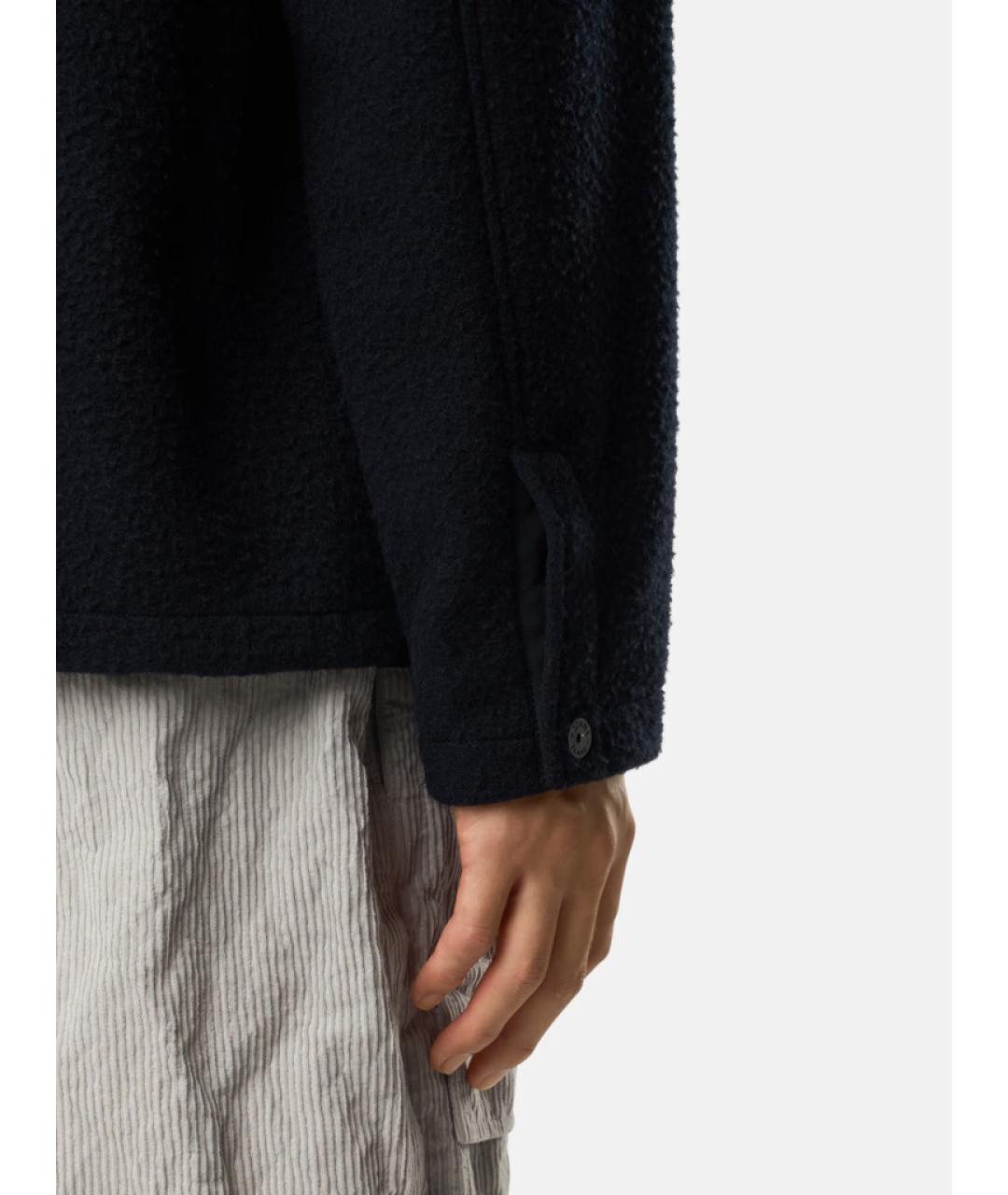 STONE ISLAND Темно-синяя шерстяная куртка, фото 4