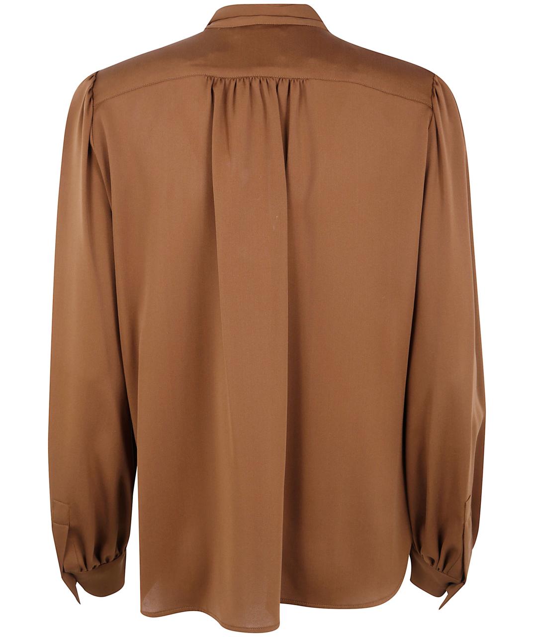 MAX MARA Коричневая шелковая блузы, фото 2