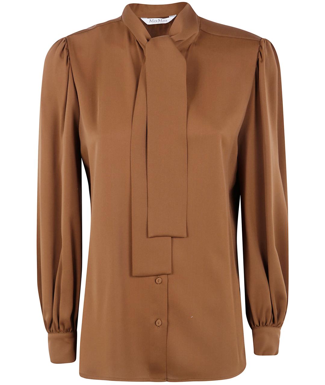 MAX MARA Коричневая шелковая блузы, фото 1