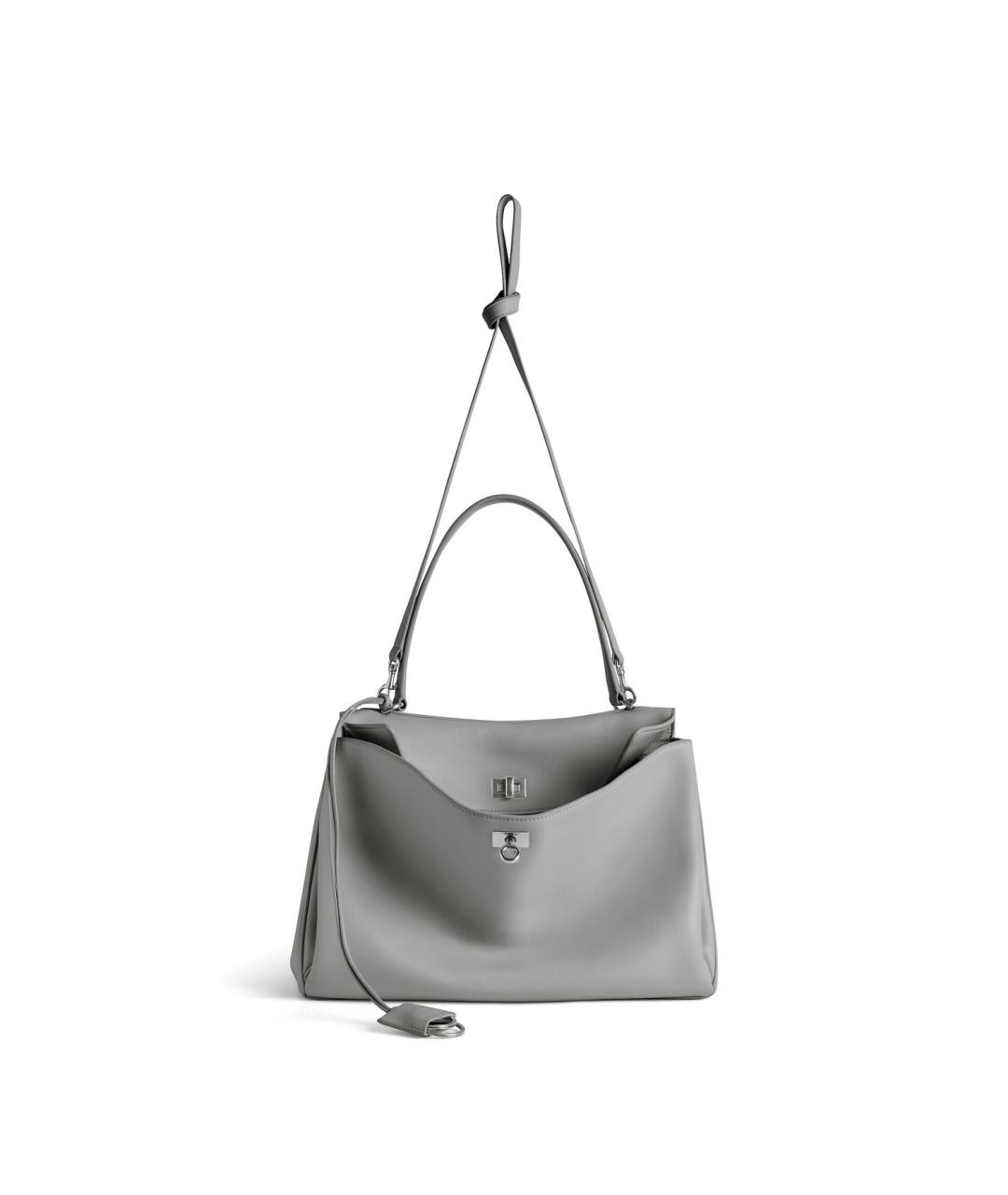 BALENCIAGA Серая кожаная сумка тоут, фото 4