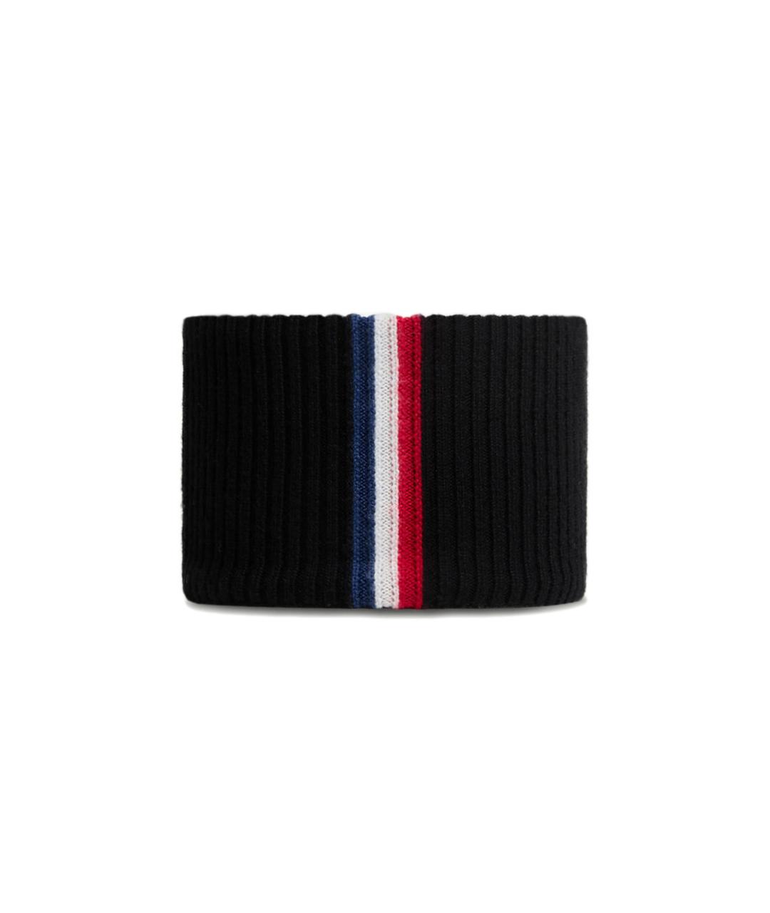 MONCLER Черная шерстяная повязка на голову, фото 4
