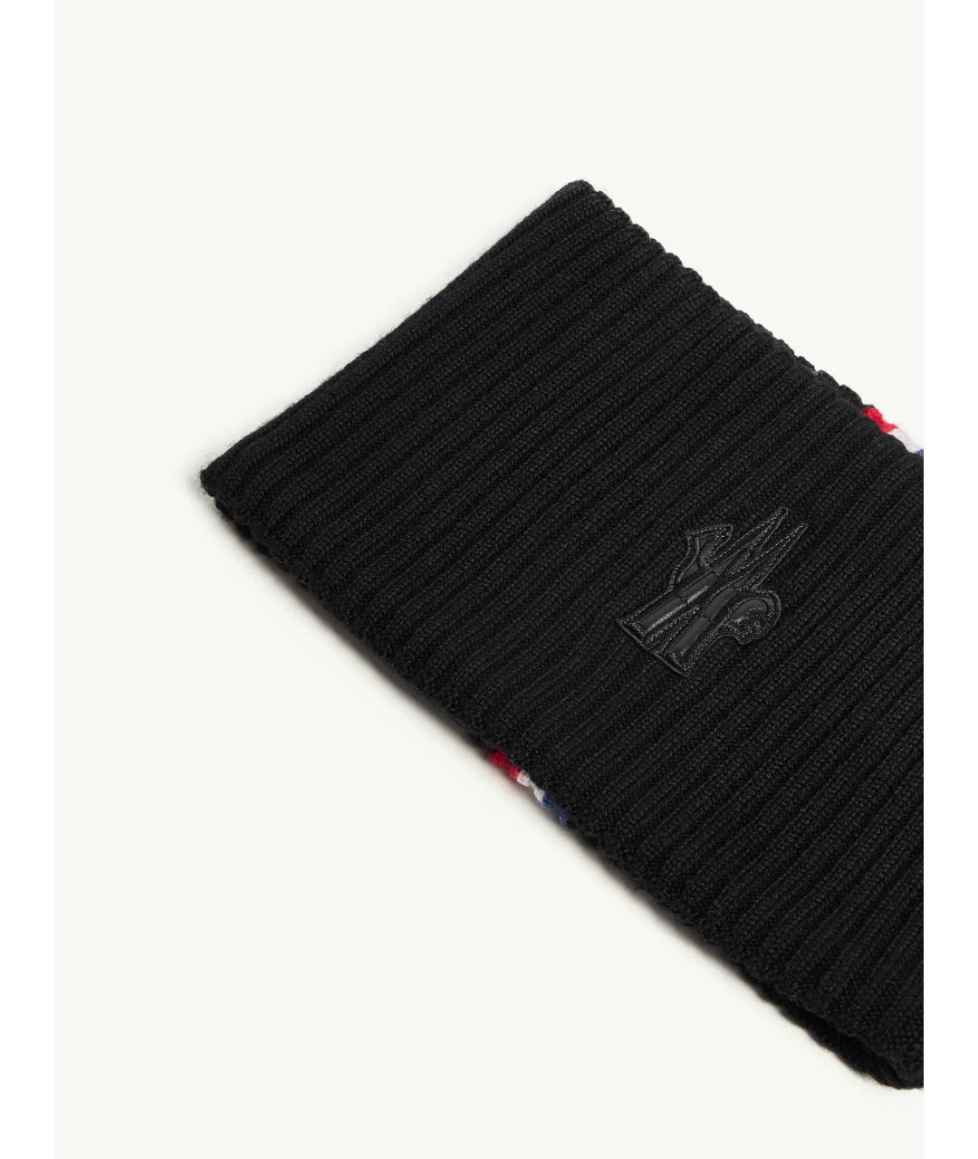 MONCLER Черная шерстяная повязка на голову, фото 3