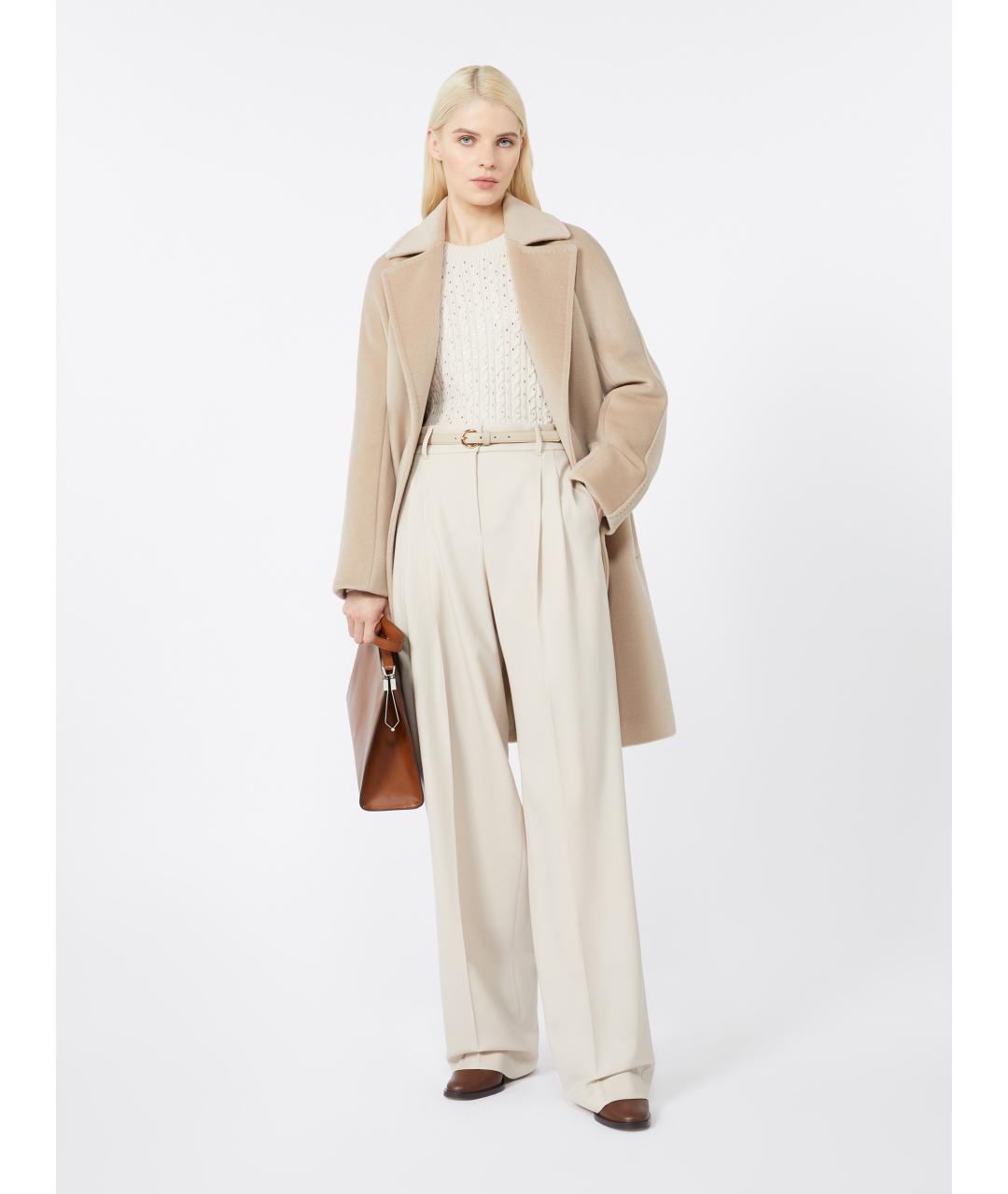 MAX MARA STUDIO Бежевое шерстяное пальто, фото 2