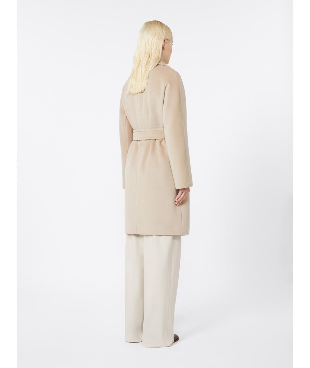 MAX MARA STUDIO Бежевое шерстяное пальто, фото 4