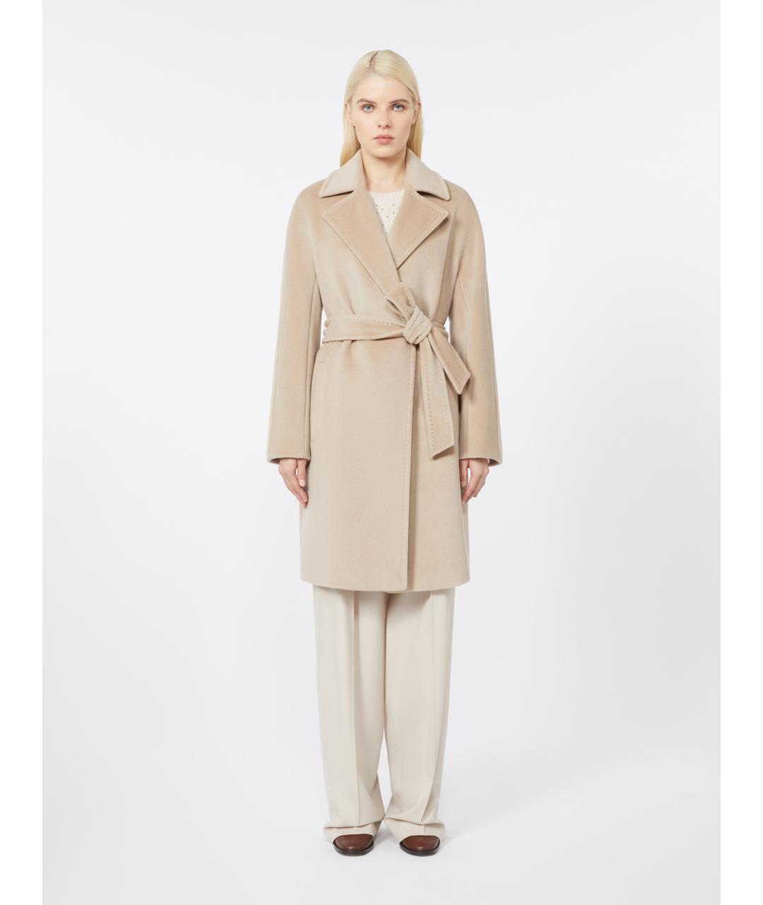 MAX MARA STUDIO Бежевое шерстяное пальто, фото 3