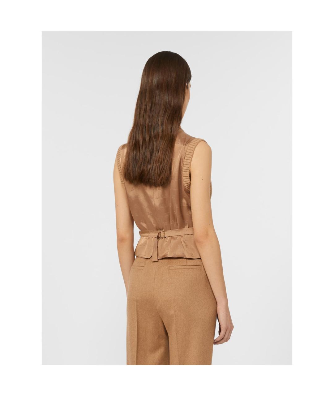 MAX MARA Бежевая кашемировая жилетка, фото 2
