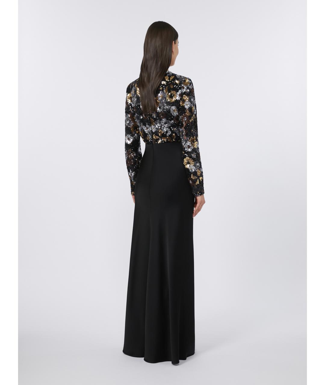 MAX MARA STUDIO Черное полиэстеровое вечернее платье, фото 4