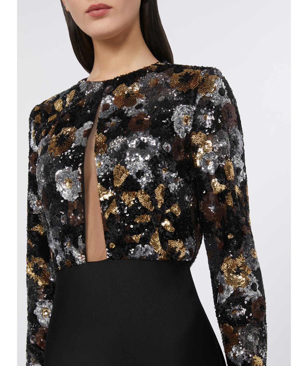 MAX MARA STUDIO Черное полиэстеровое вечернее платье, фото 5