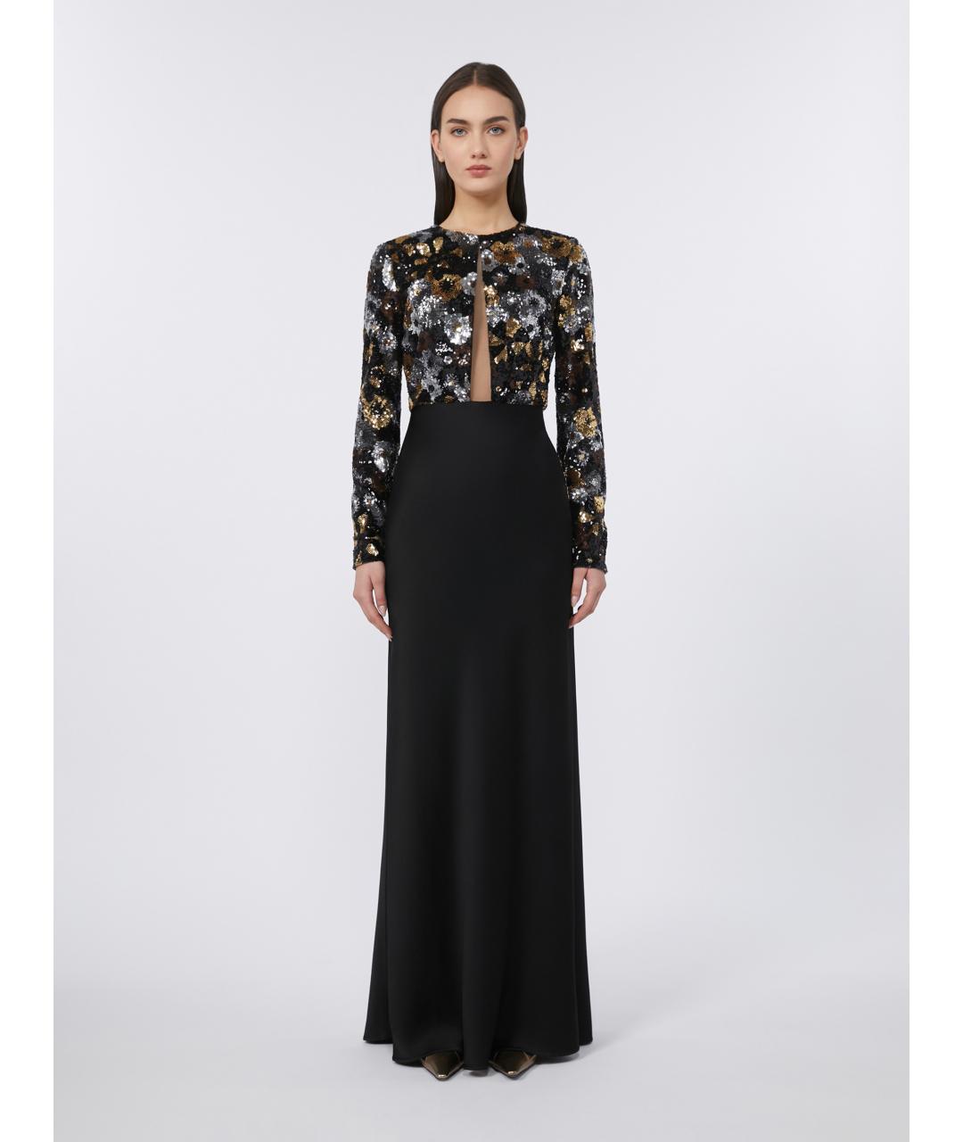MAX MARA STUDIO Черное полиэстеровое вечернее платье, фото 3