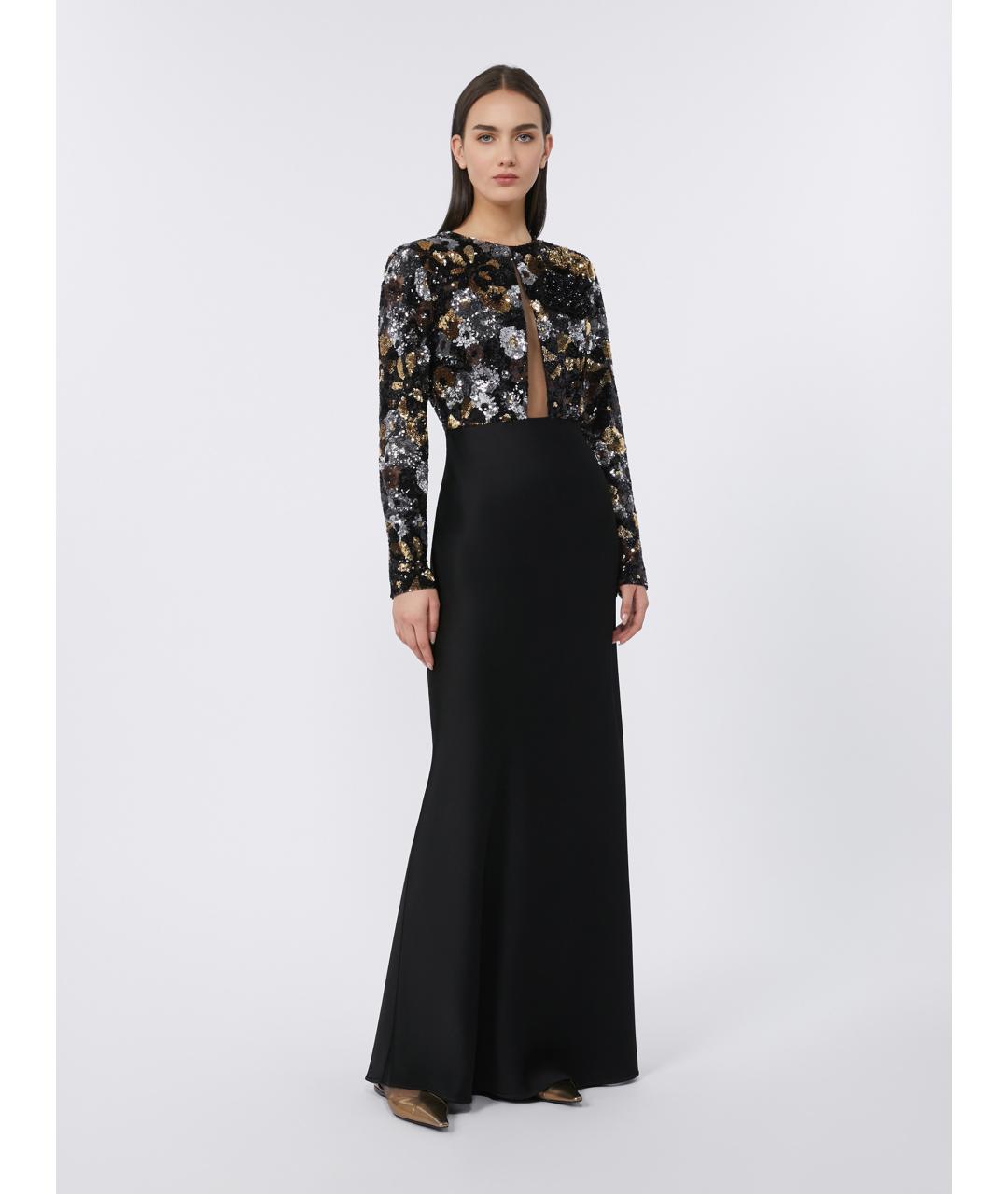 MAX MARA STUDIO Черное полиэстеровое вечернее платье, фото 2