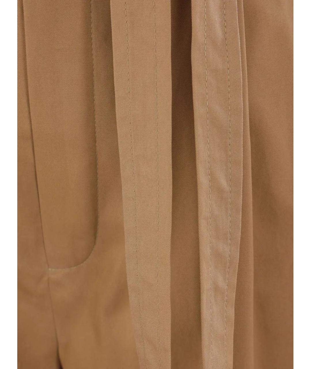 SAINT LAURENT Бежевые хлопковые прямые брюки, фото 2