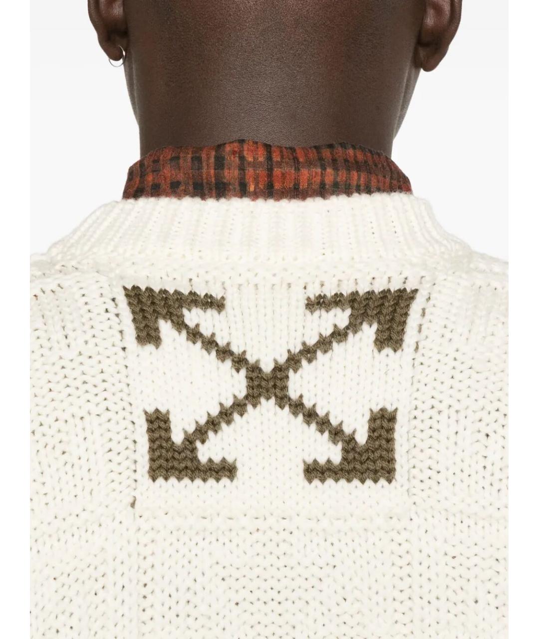 OFF-WHITE Белый шерстяной джемпер / свитер, фото 2