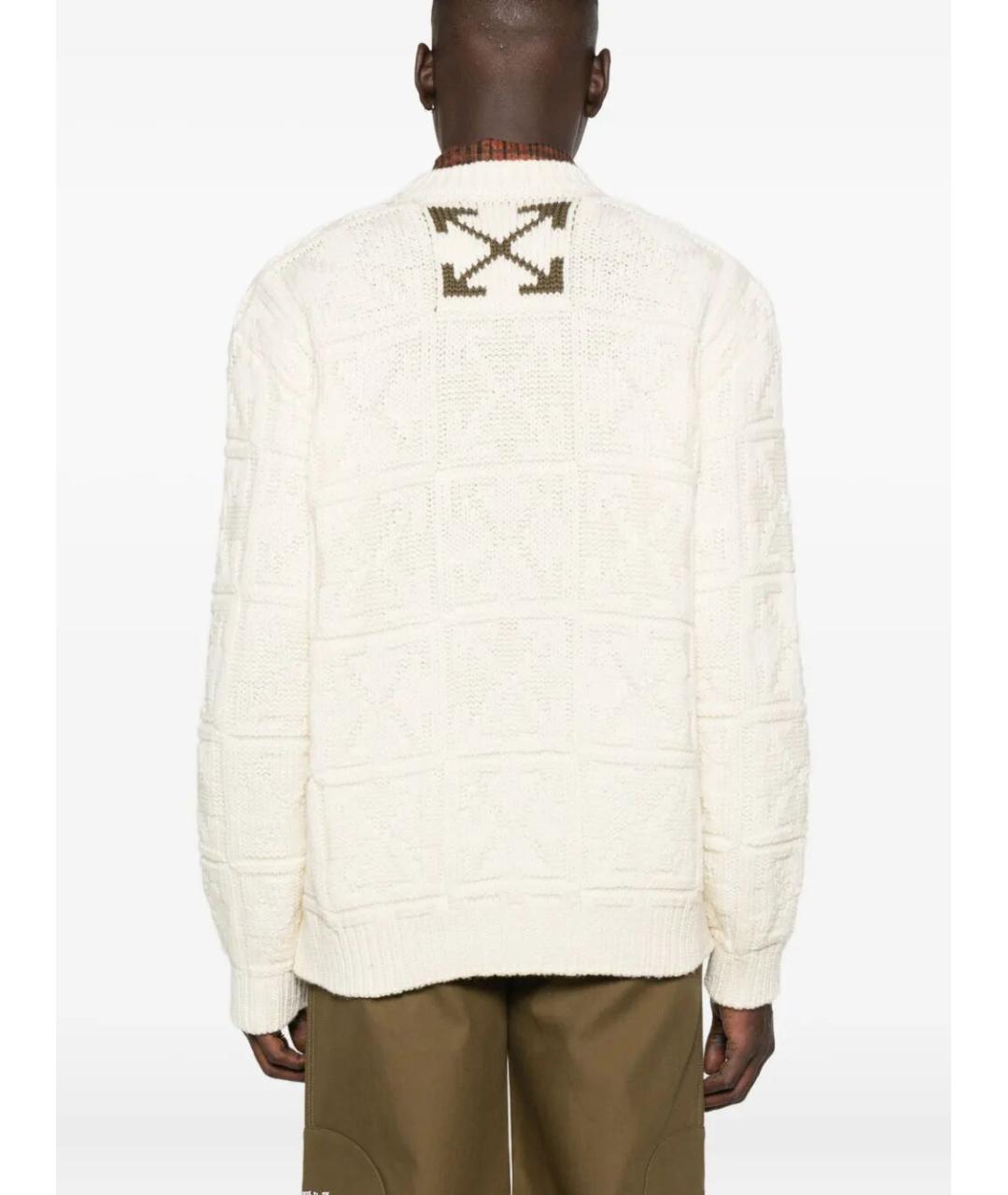 OFF-WHITE Белый шерстяной джемпер / свитер, фото 4