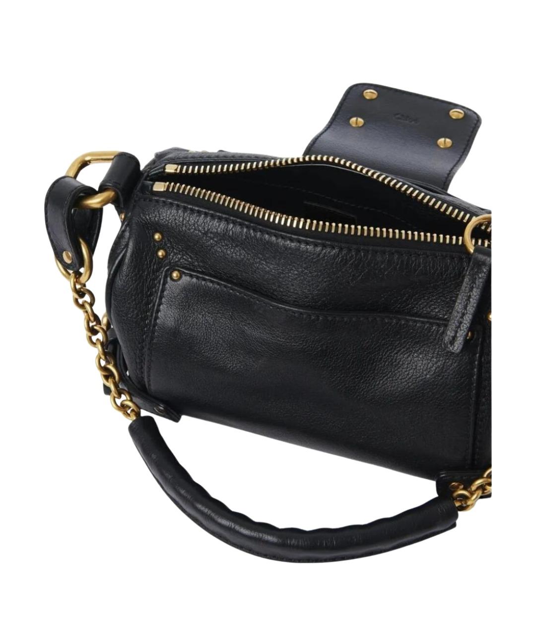 CHLOE Черная кожаная сумка через плечо, фото 4