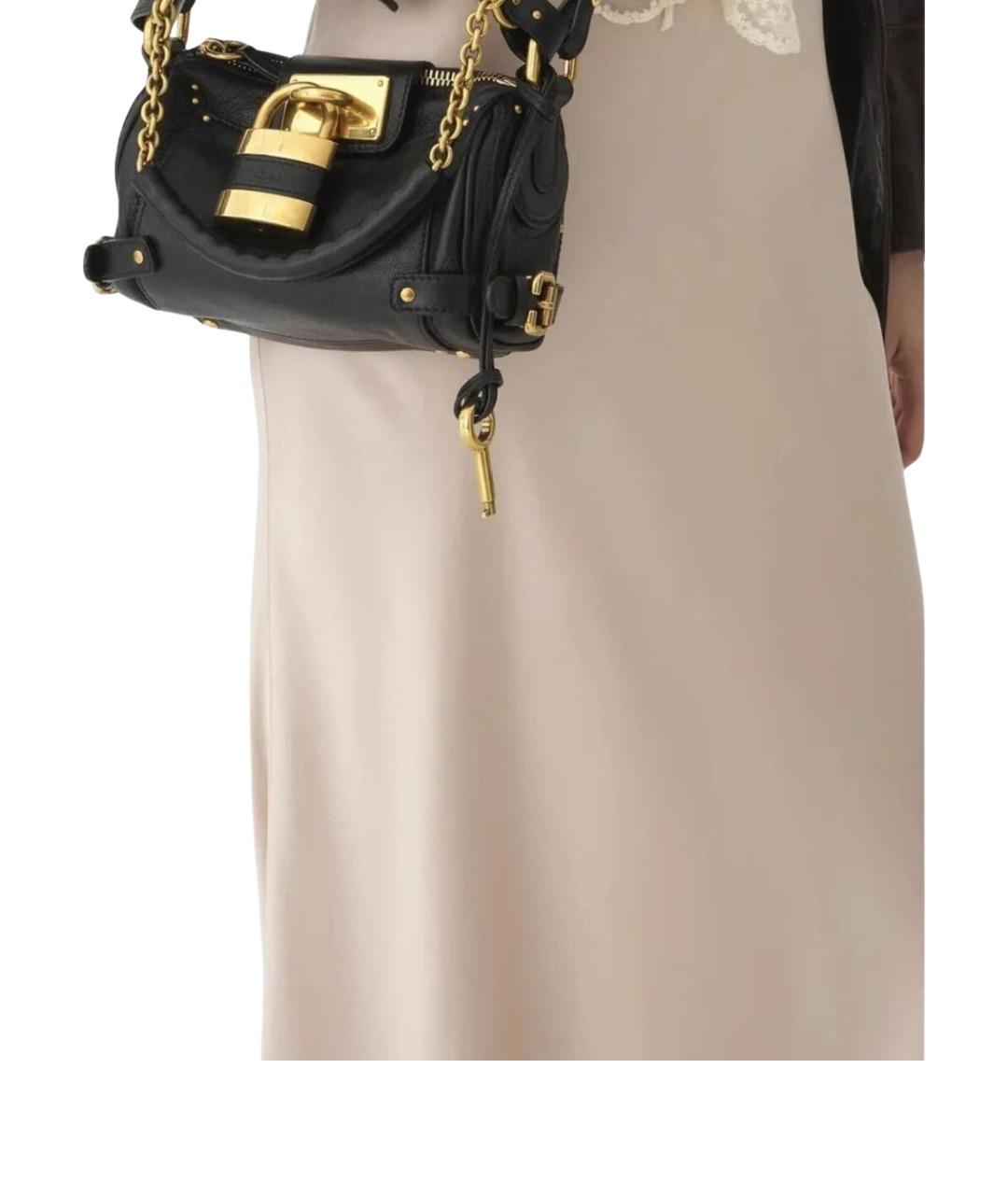 CHLOE Черная кожаная сумка через плечо, фото 2
