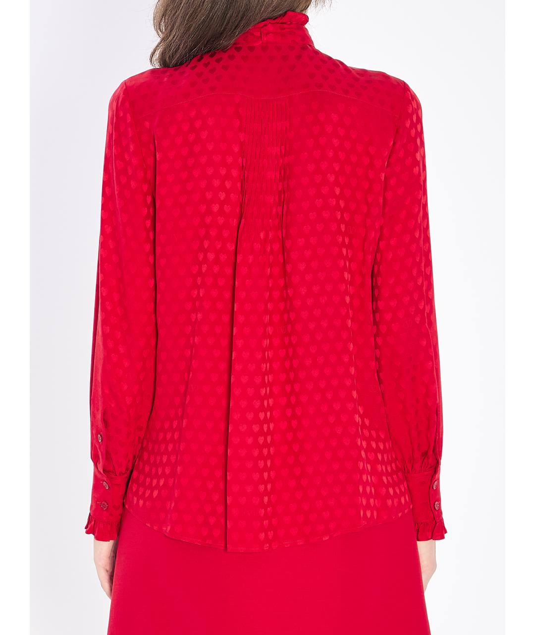 VALENTINO Красная шелковая блузы, фото 5