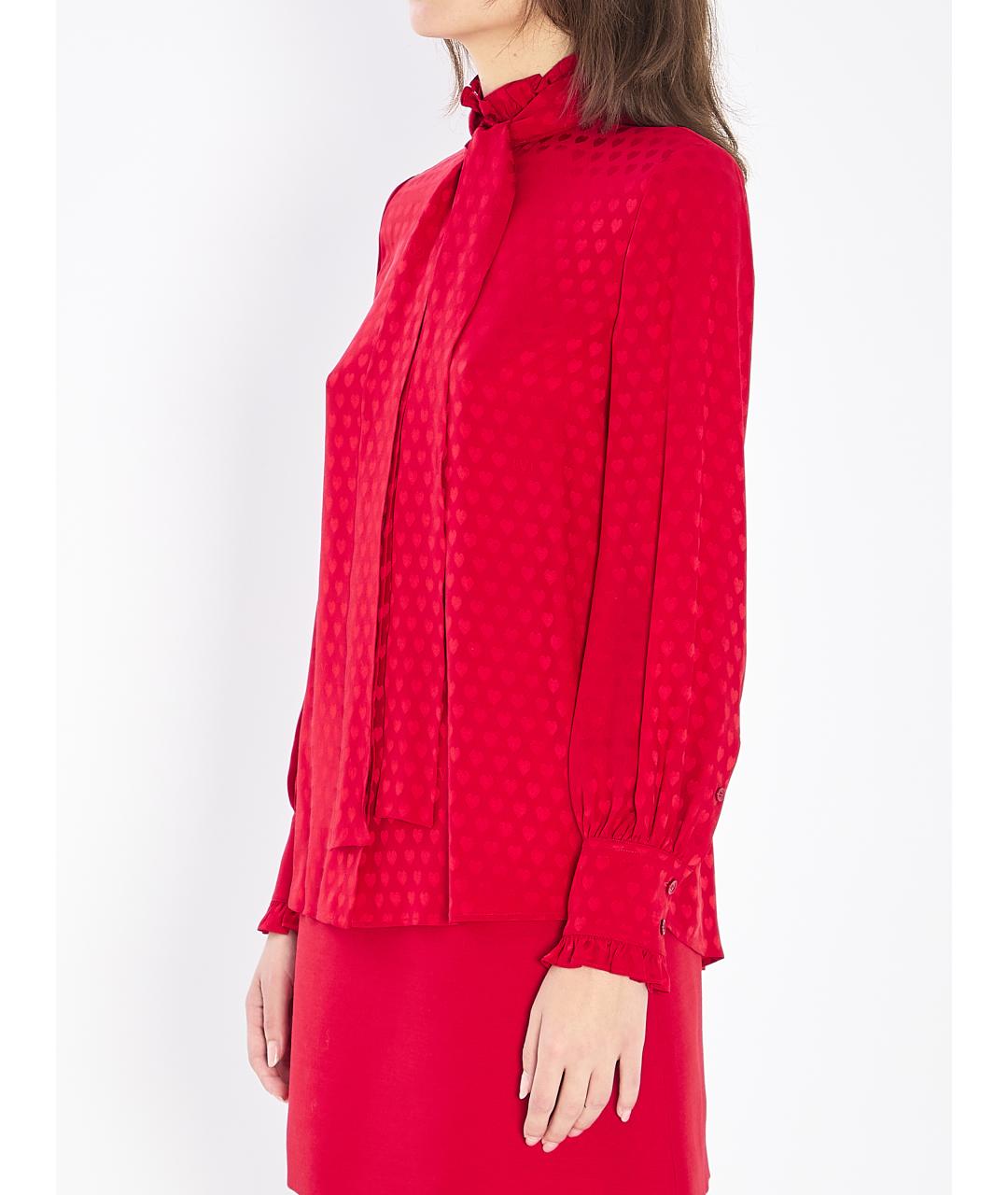 VALENTINO Красная шелковая блузы, фото 3