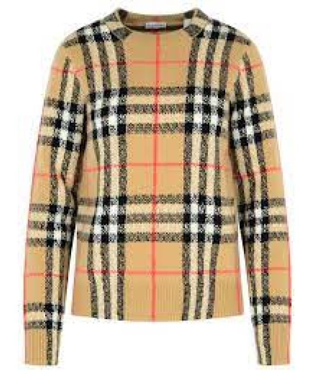 BURBERRY Бежевый кашемировый джемпер / свитер, фото 1