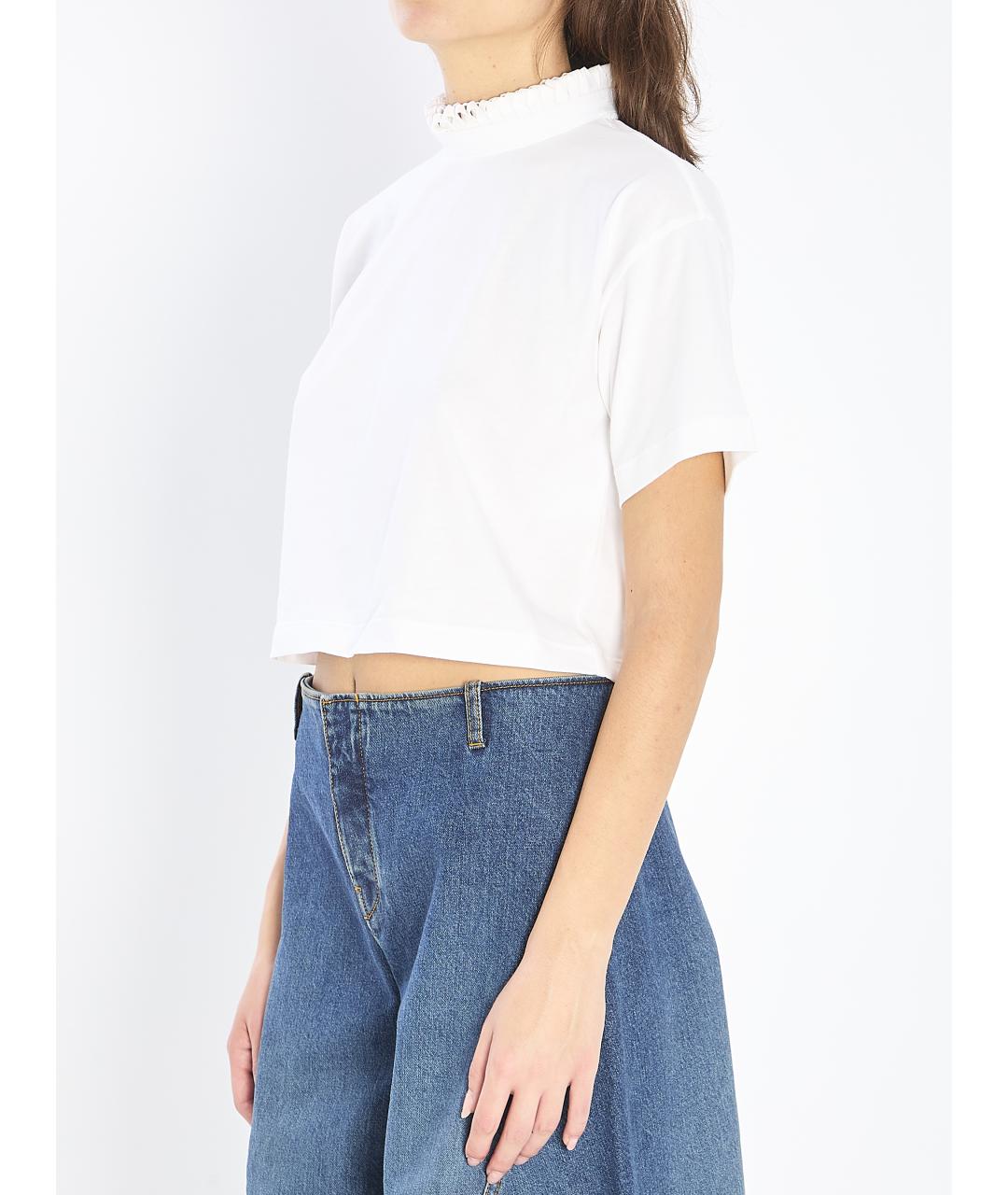 ALAIA Белая хлопковая футболка, фото 3