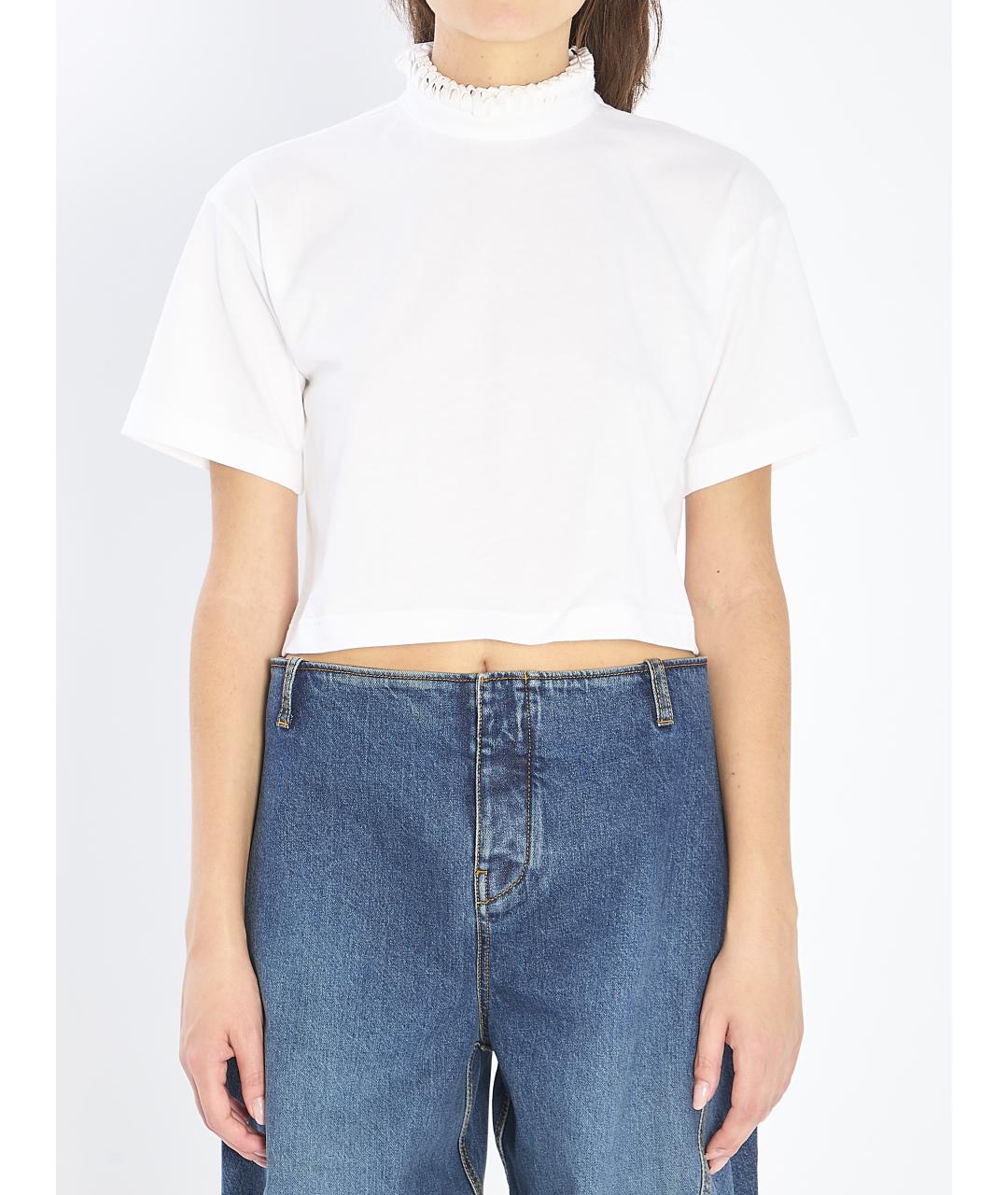 ALAIA Белая хлопковая футболка, фото 2