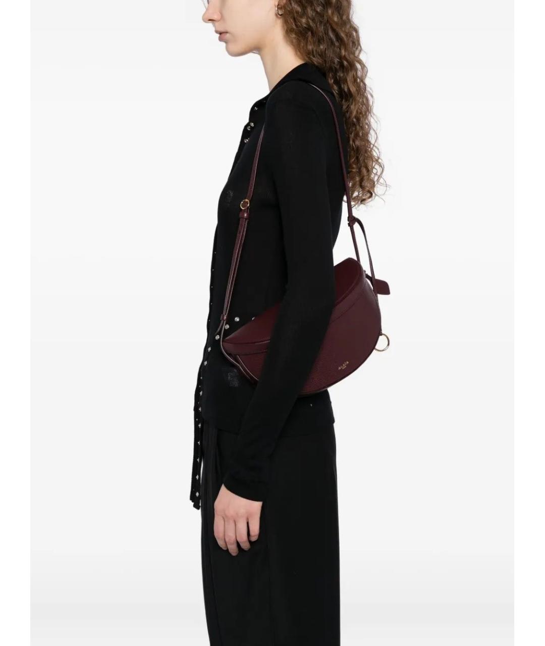 ALAIA Бордовая кожаная сумка через плечо, фото 2