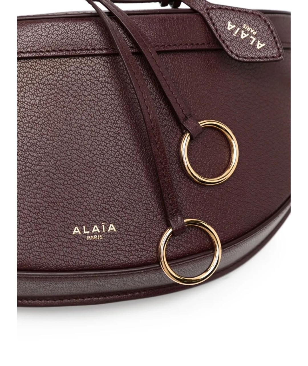 ALAIA Бордовая кожаная сумка через плечо, фото 4