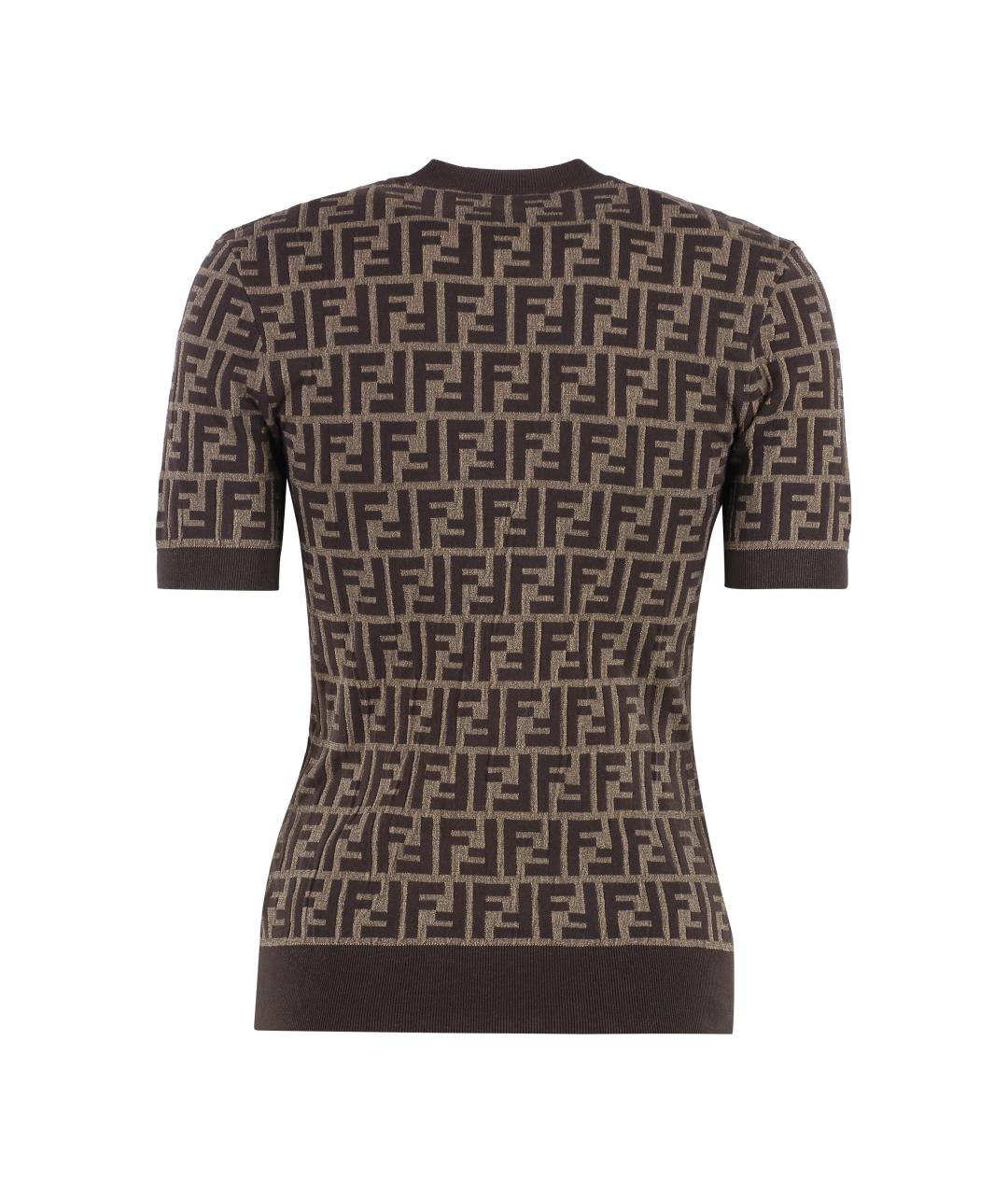 FENDI Коричневый хлопковый джемпер / свитер, фото 2