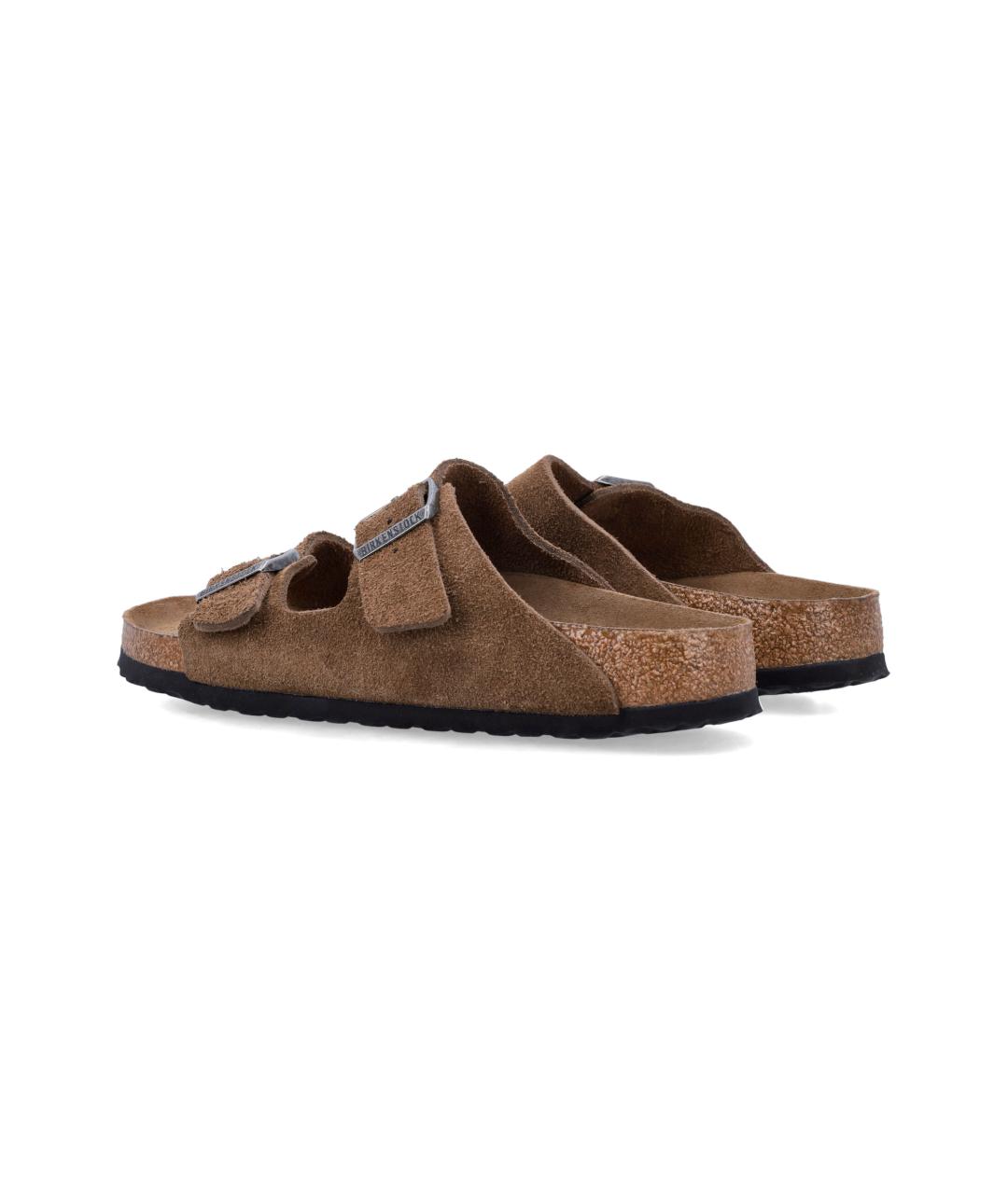 BIRKENSTOCK Коричневые кожаные шлепанцы, фото 3
