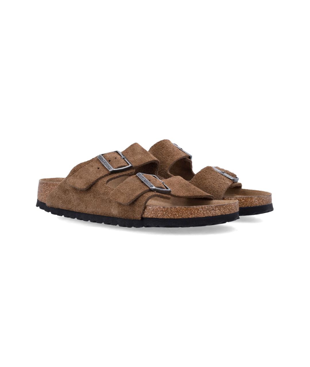 BIRKENSTOCK Коричневые кожаные шлепанцы, фото 2