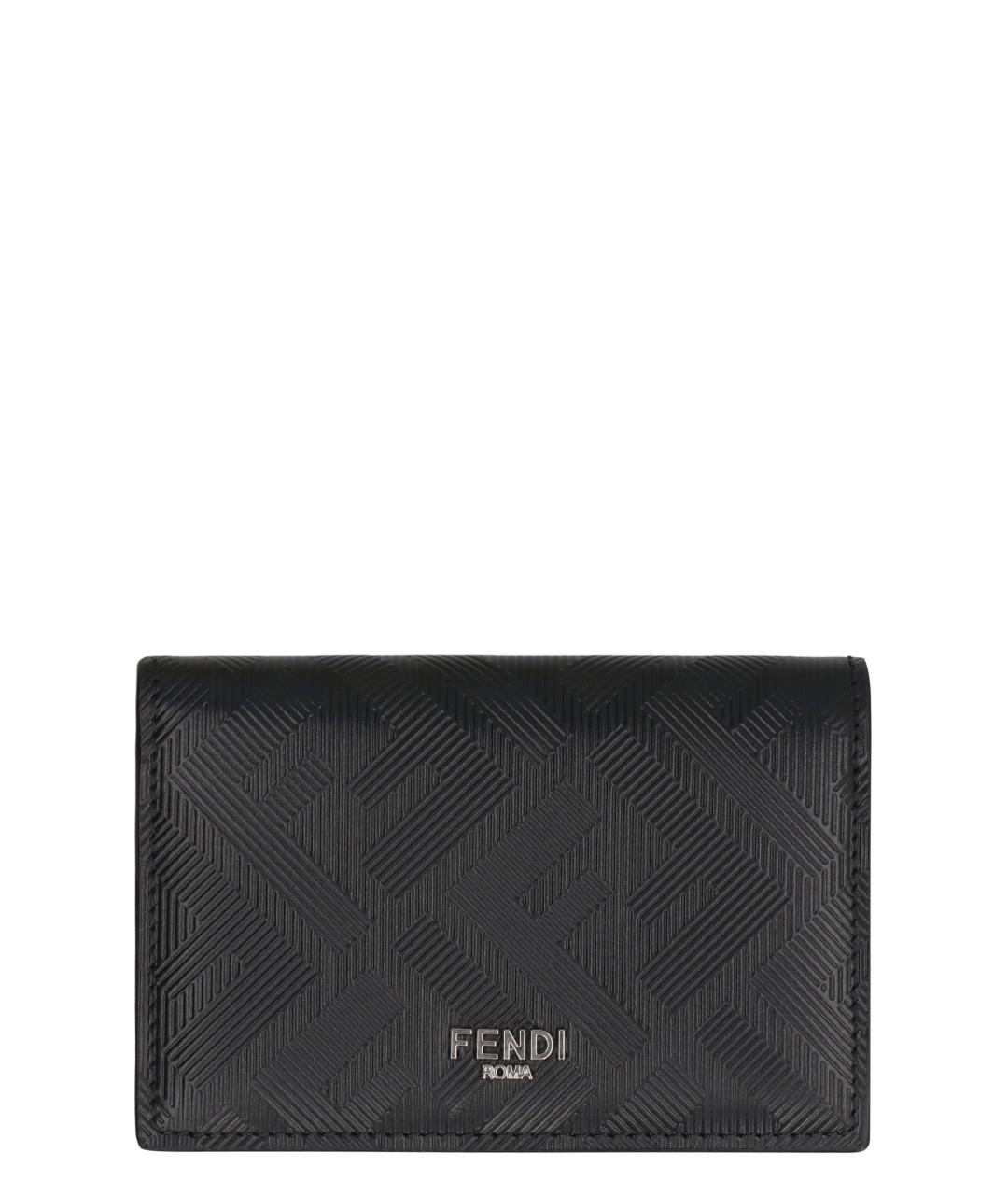 FENDI Черный кожаный кардхолдер, фото 1