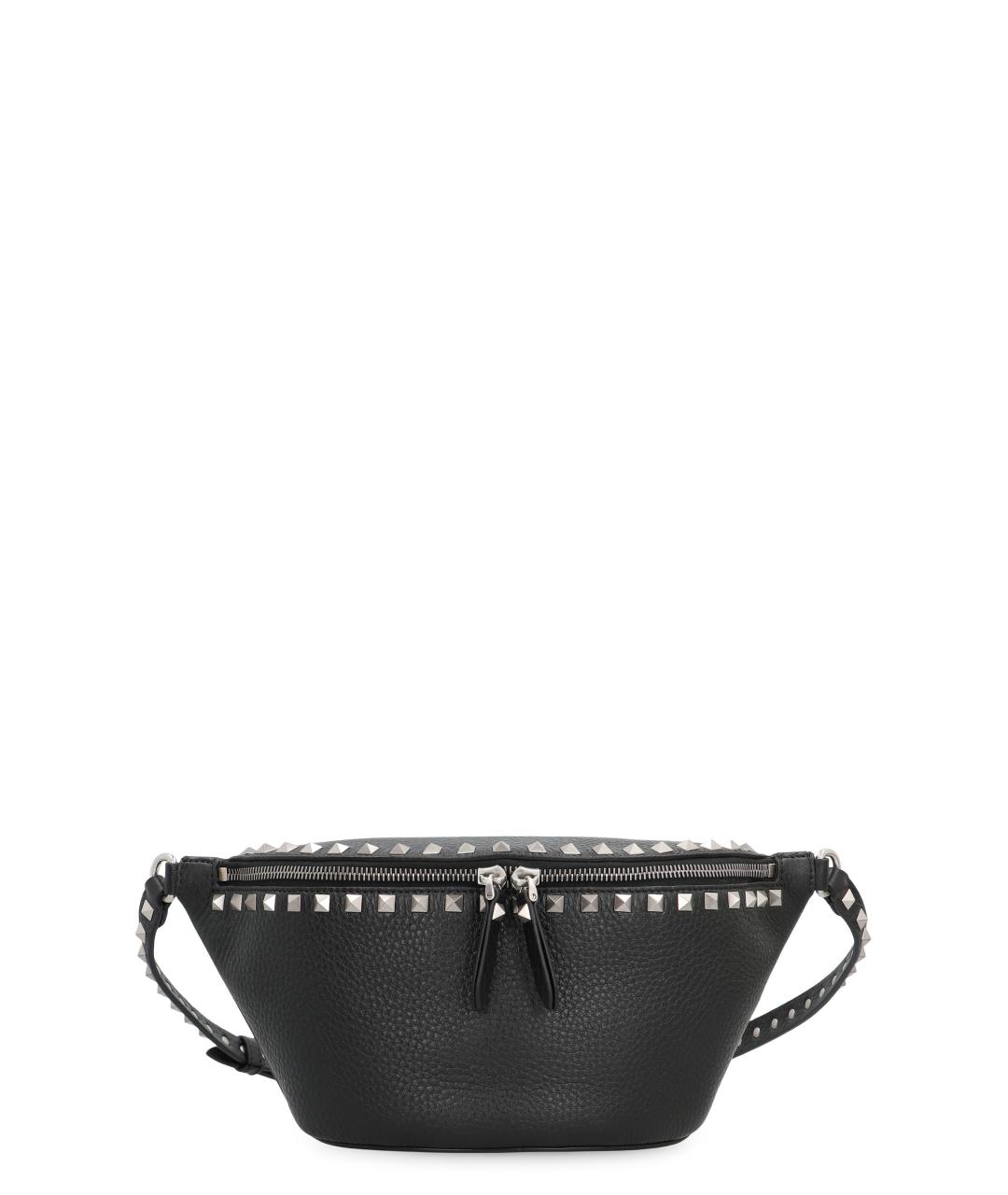 VALENTINO Черная кожаная поясная сумка, фото 1