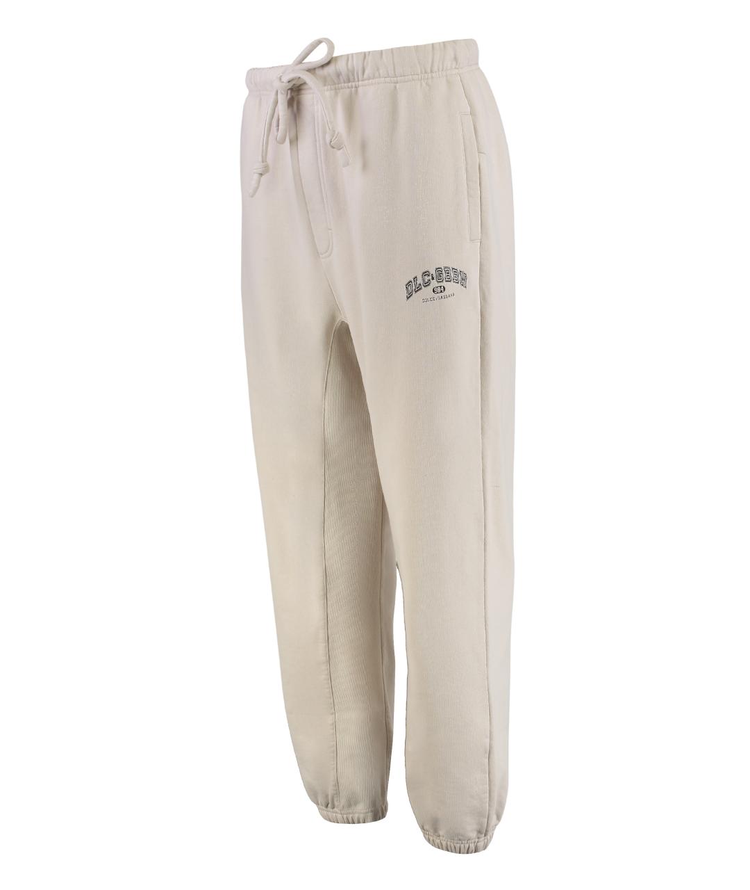 DOLCE&GABBANA Бежевые хлопковые повседневные брюки, фото 3