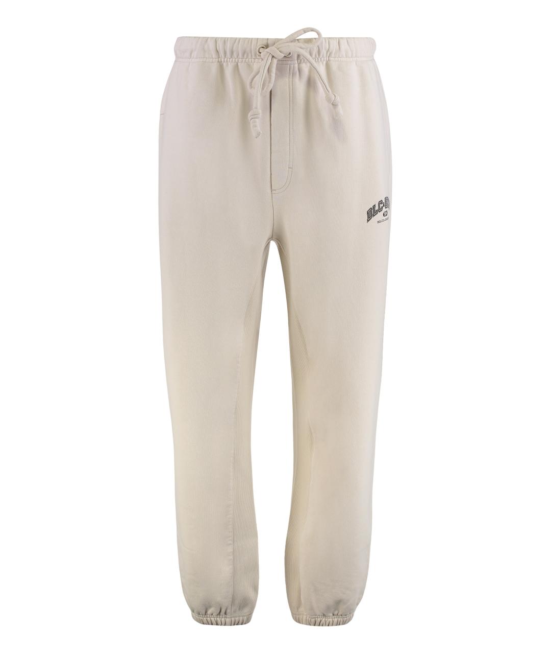 DOLCE&GABBANA Бежевые хлопковые повседневные брюки, фото 1