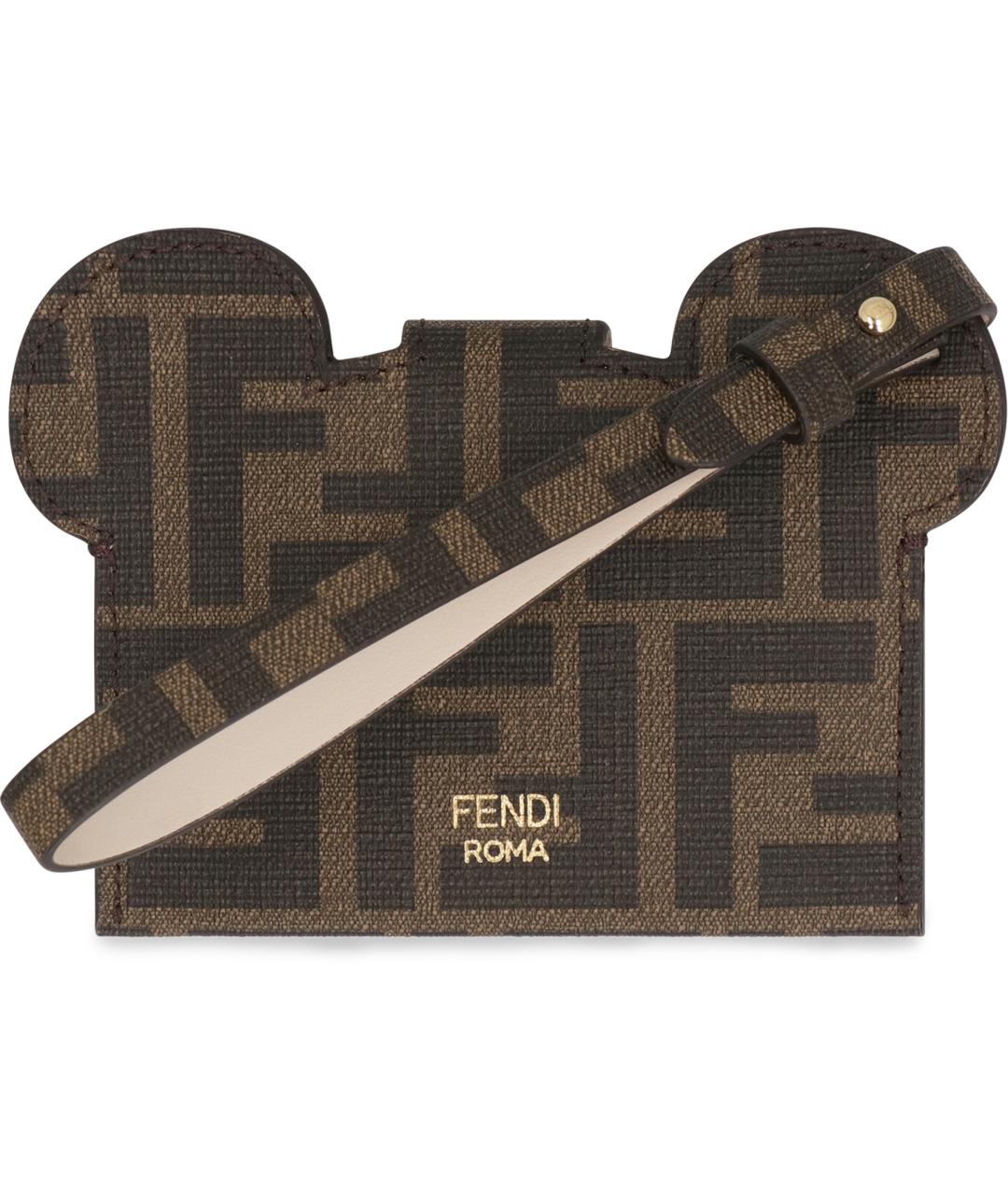 FENDI Коричневый кардхолдер из искусственной кожи, фото 3