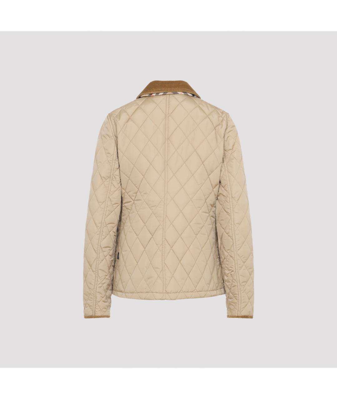 BURBERRY Бежевая полиэстеровая куртка, фото 3