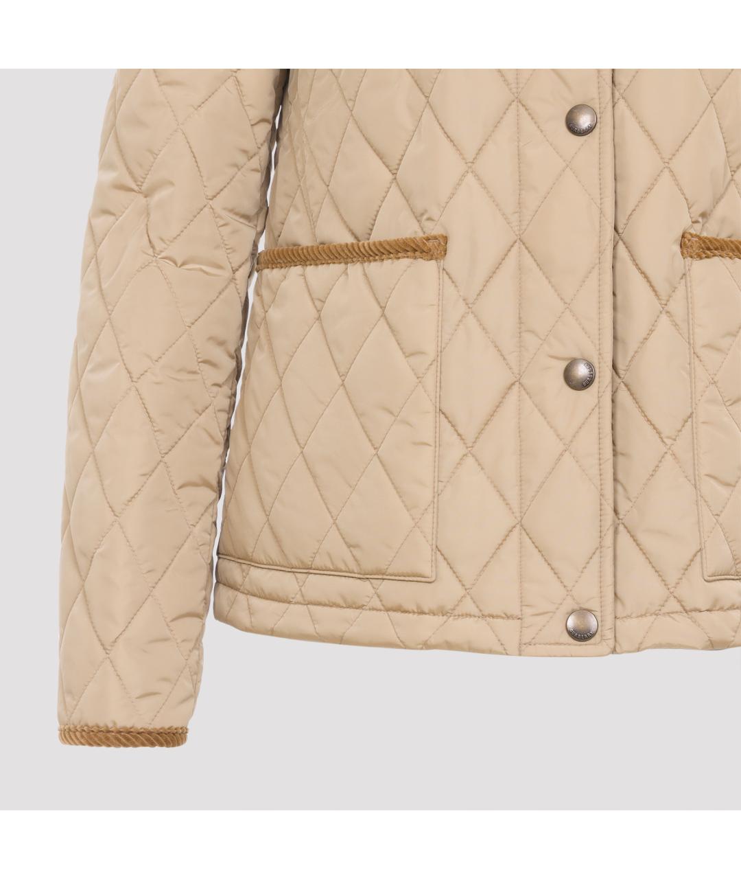 BURBERRY Бежевая полиэстеровая куртка, фото 4