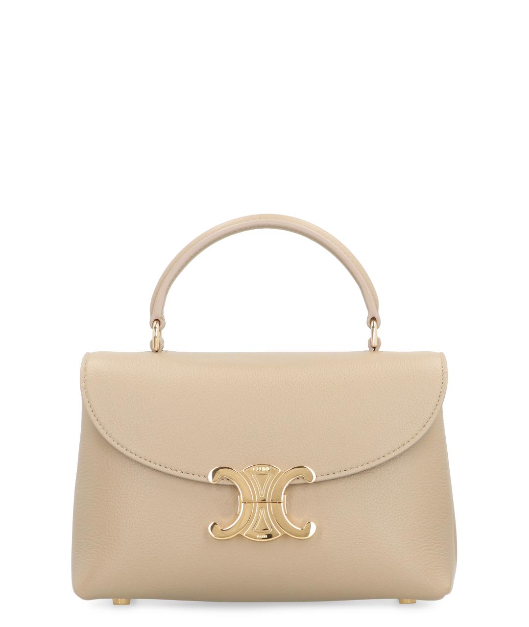 CELINE Бежевая кожаная сумка тоут, фото 1