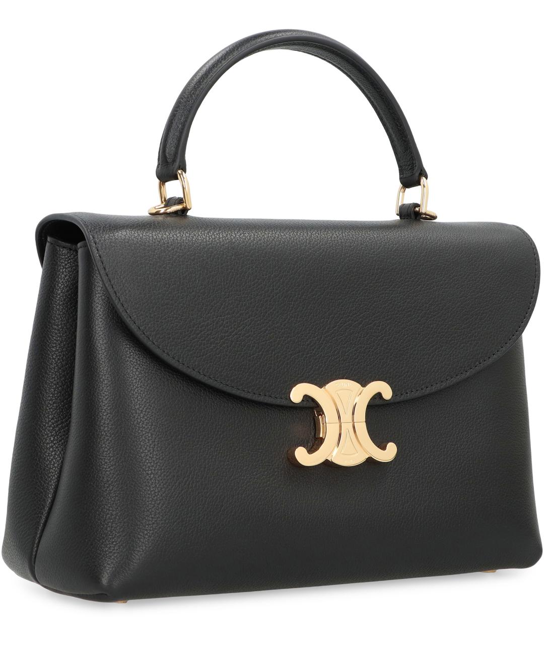 CELINE Черная кожаная сумка тоут, фото 3