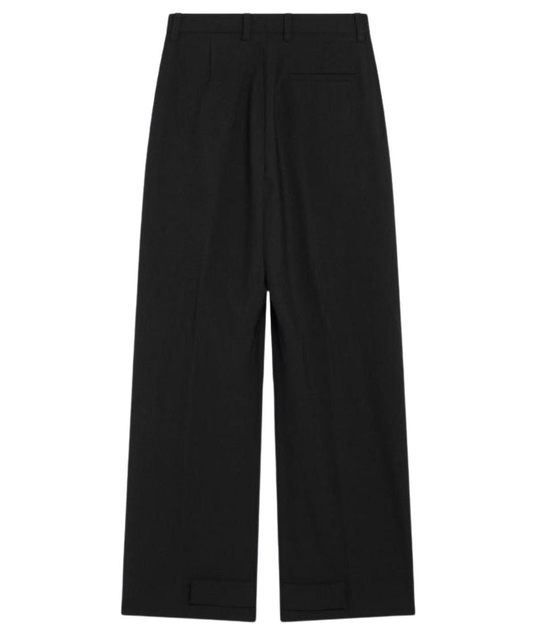 MONCLER Черные полиэстеровые прямые брюки, фото 2