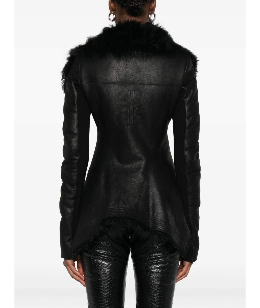 RICK OWENS Черная кожаная куртка, фото 4