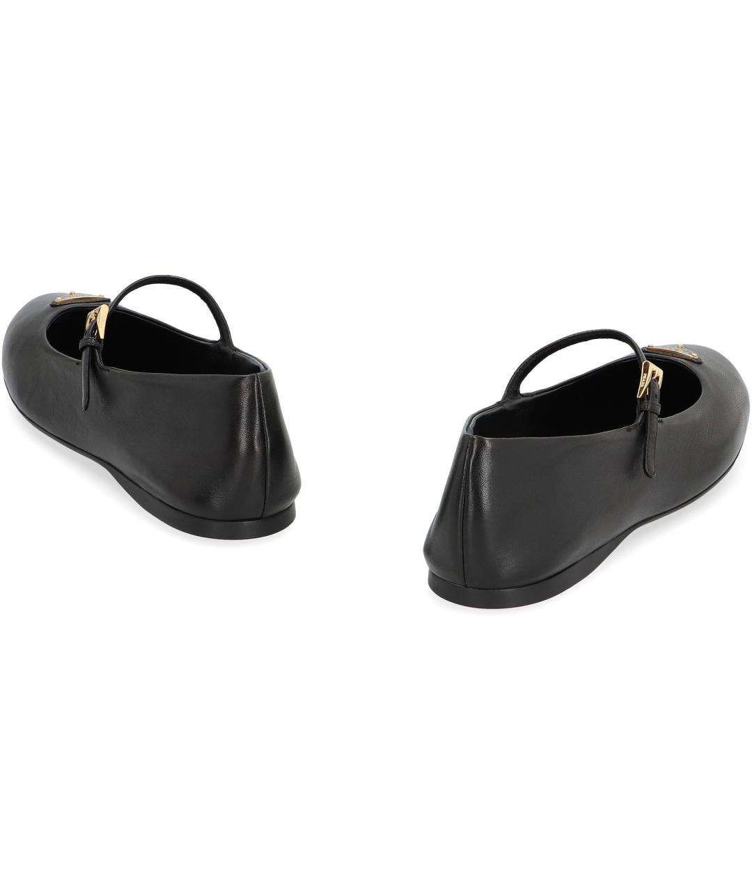 PRADA Черные кожаные балетки, фото 4