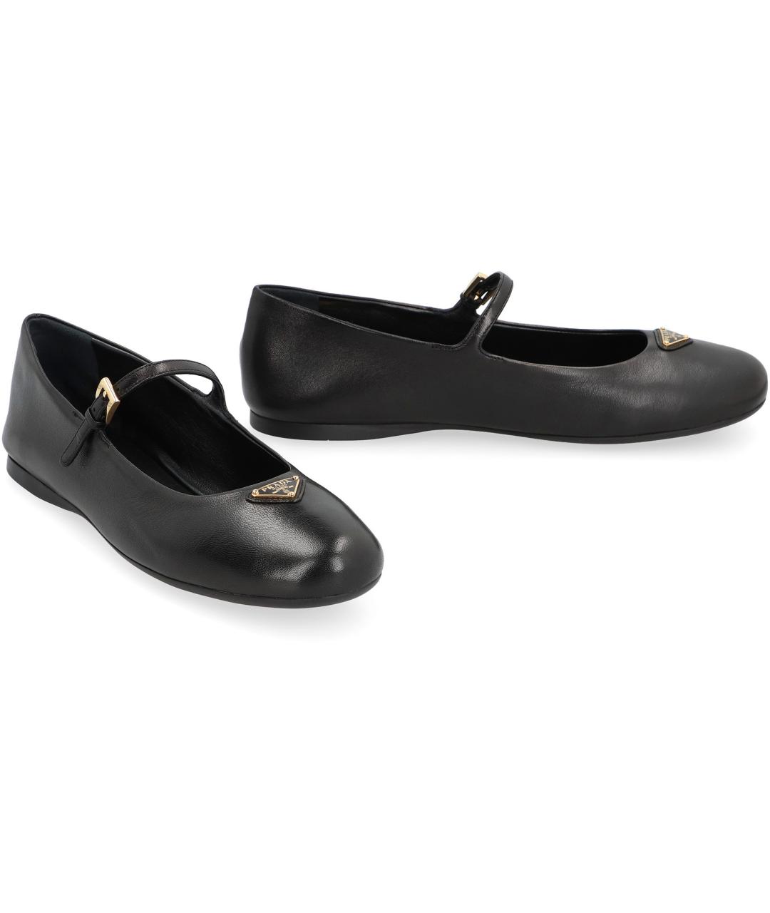 PRADA Черные кожаные балетки, фото 3