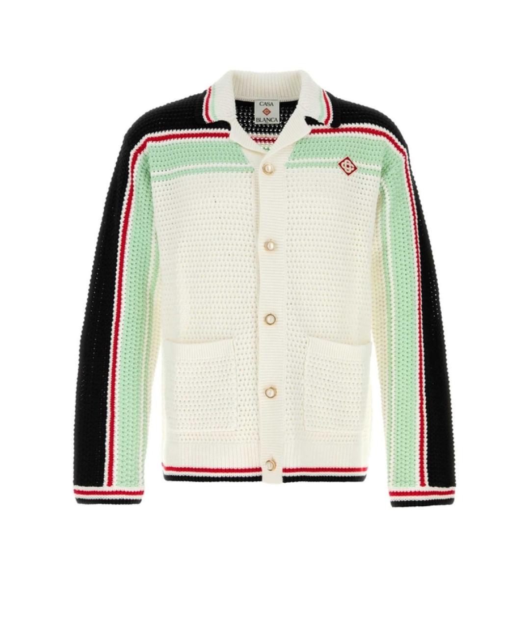 CASABLANCA Белое хлопковое поло с длинным рукавом, фото 1