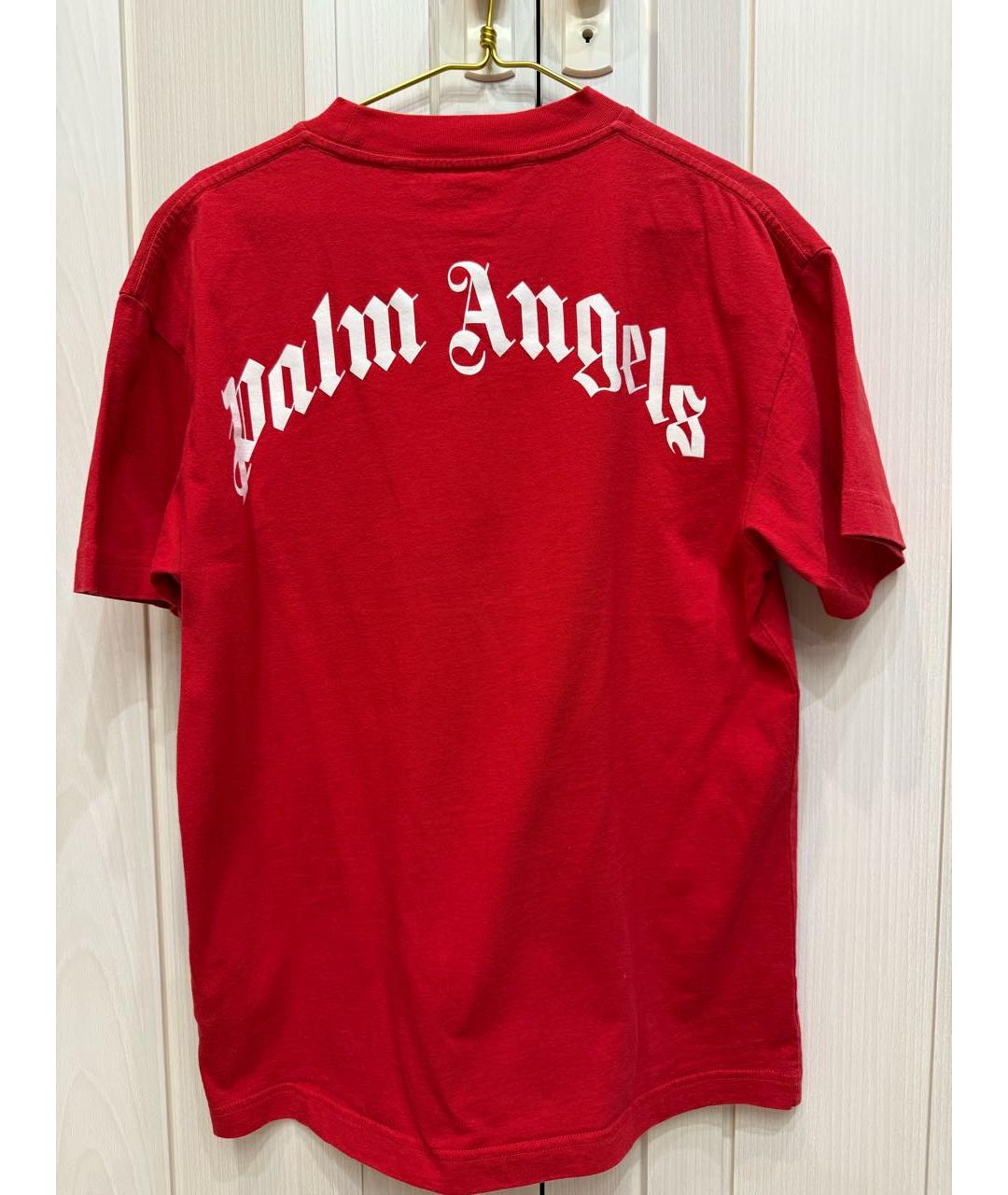PALM ANGELS Красная хлопковая футболка, фото 2
